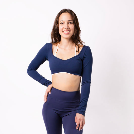 Luna Crop Top - Navy